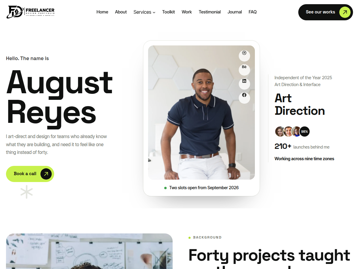 Freelancer Design Portfolio theme screenshot