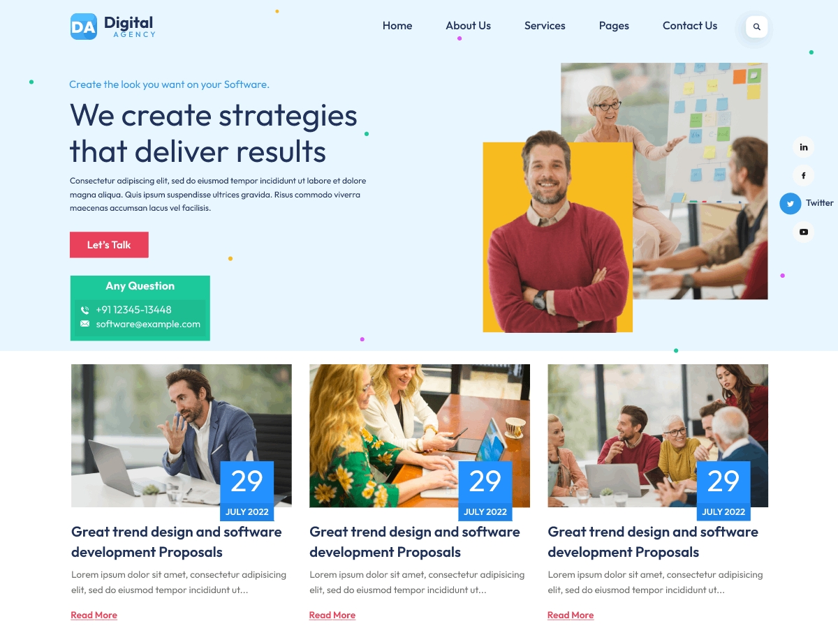 Freelancer Digital Agency theme screenshot