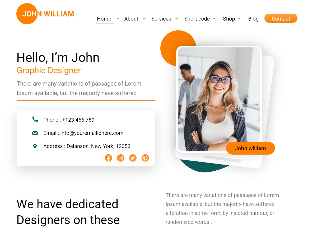 Freelancer Portfolio theme screenshot