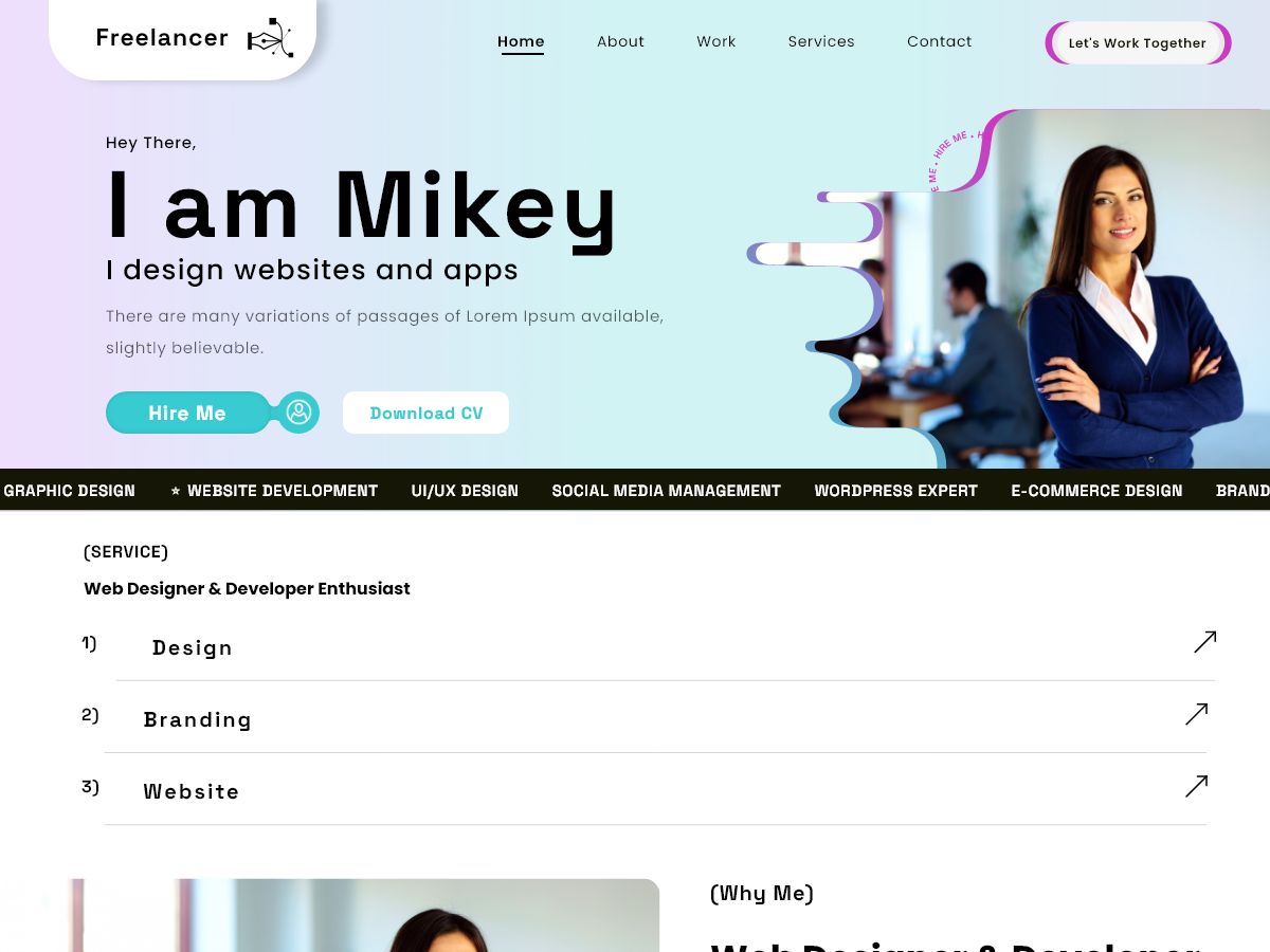 Freelancer Resume theme screenshot