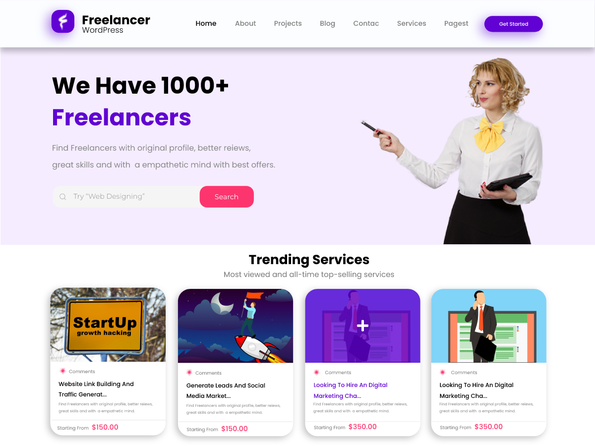 Freelancer Services theme screenshot