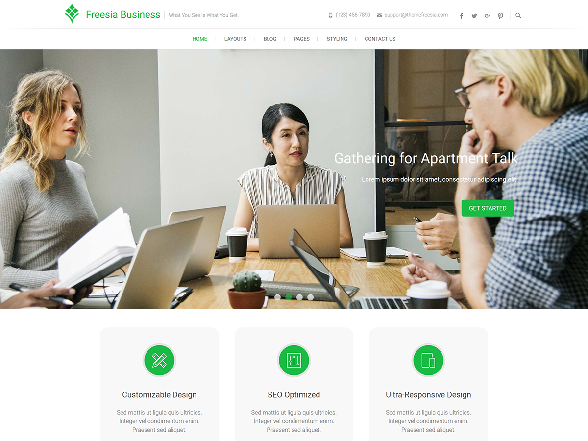 Freesia Business theme screenshot