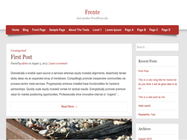 Frente theme screenshot