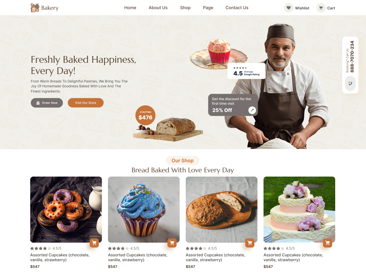Fresh Bakers Shop theme screenshot