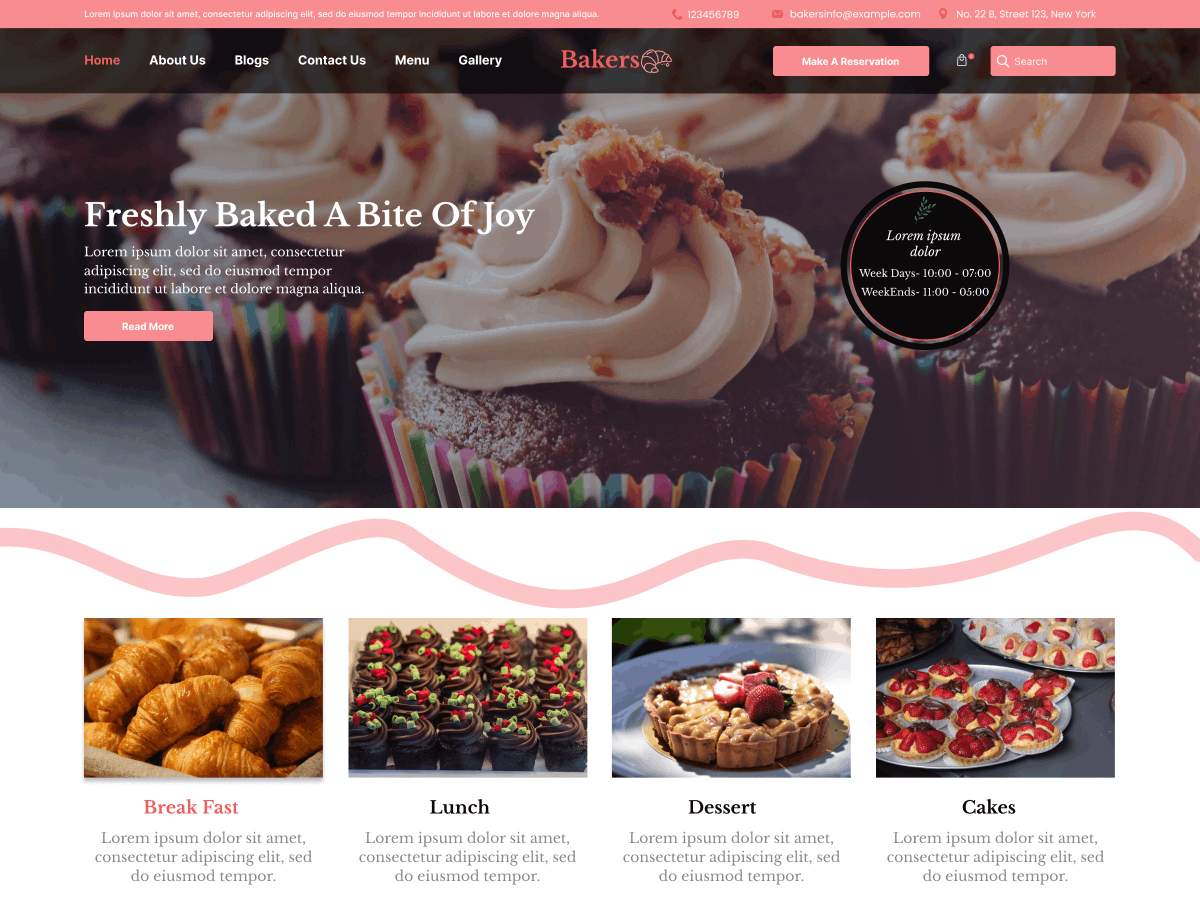 Fresh Bakers theme screenshot