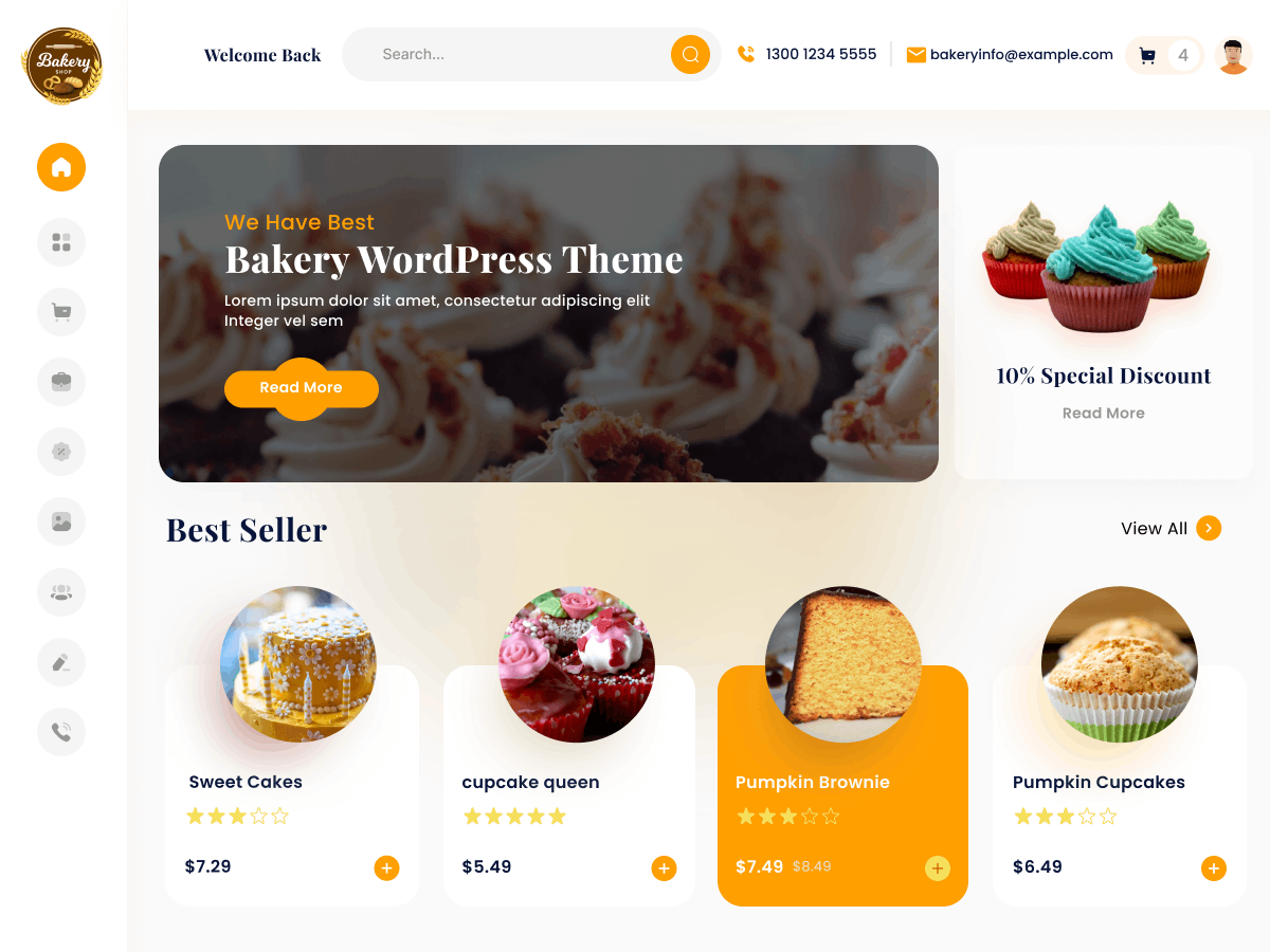 Fresh Bakery Cake theme screenshot