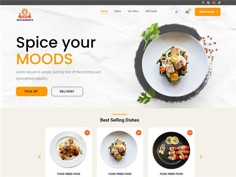 Fresh Food Restaurant theme screenshot