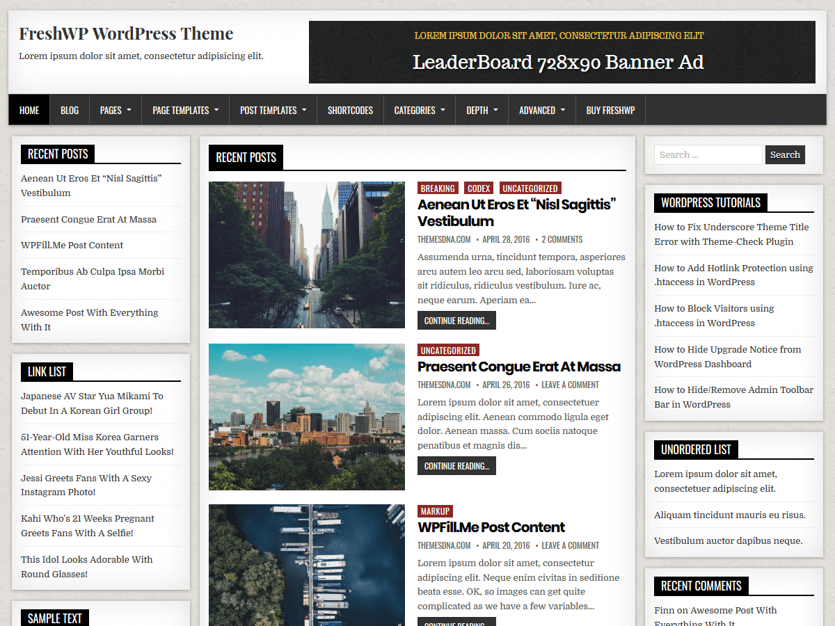 FreshWP theme screenshot