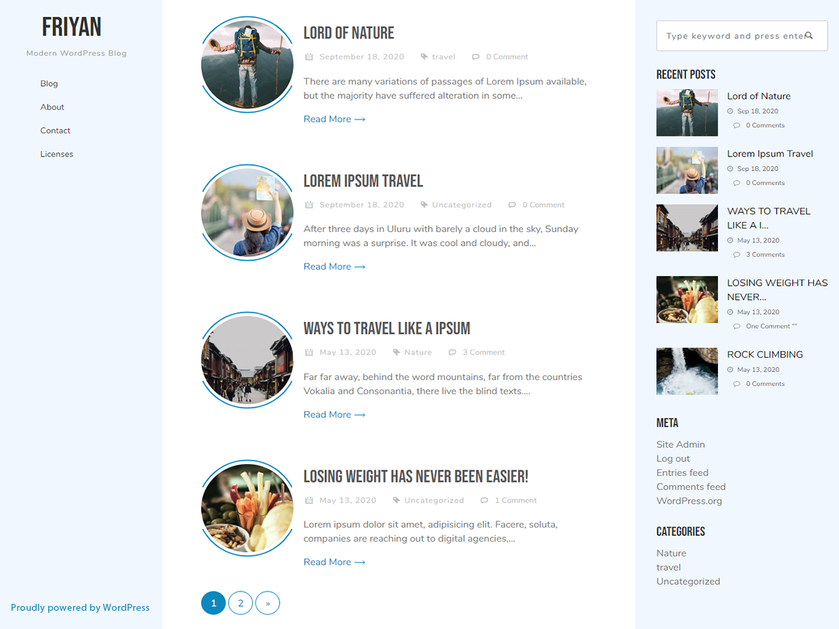 Friyan theme screenshot