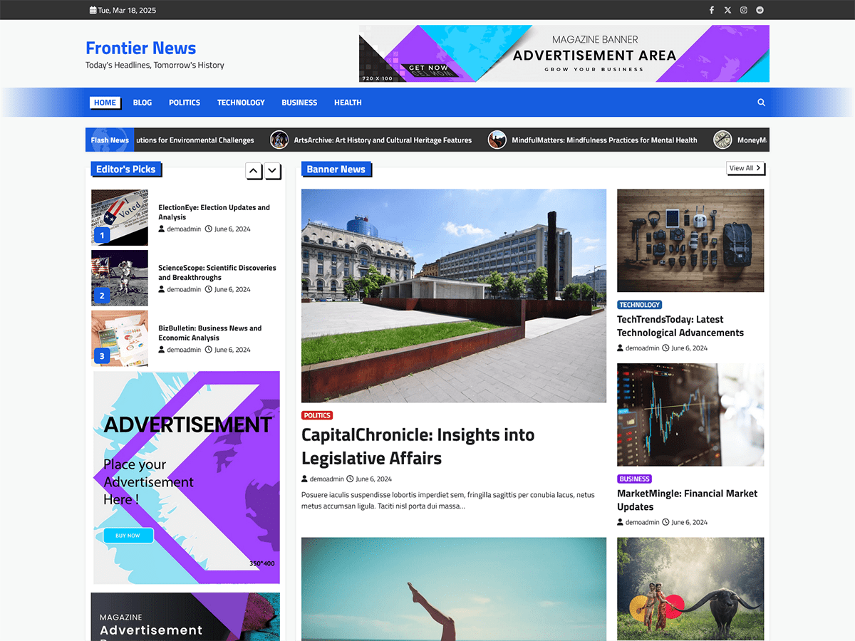 Frontier News theme screenshot