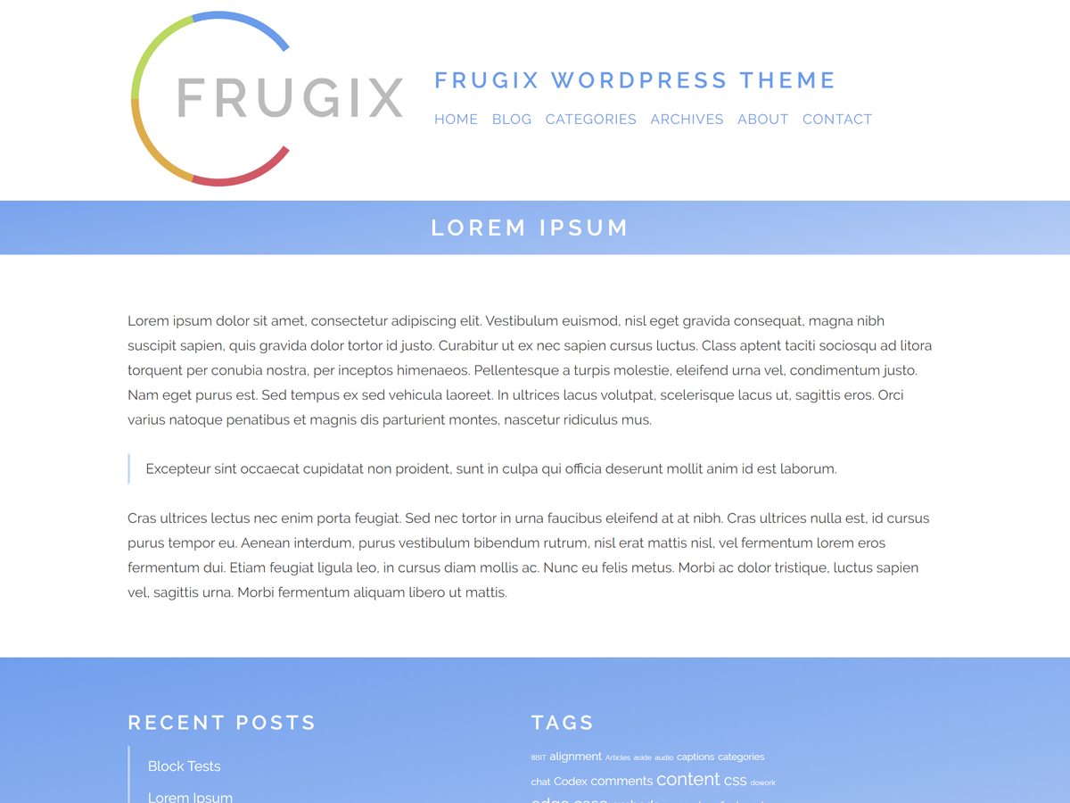Frugix theme screenshot