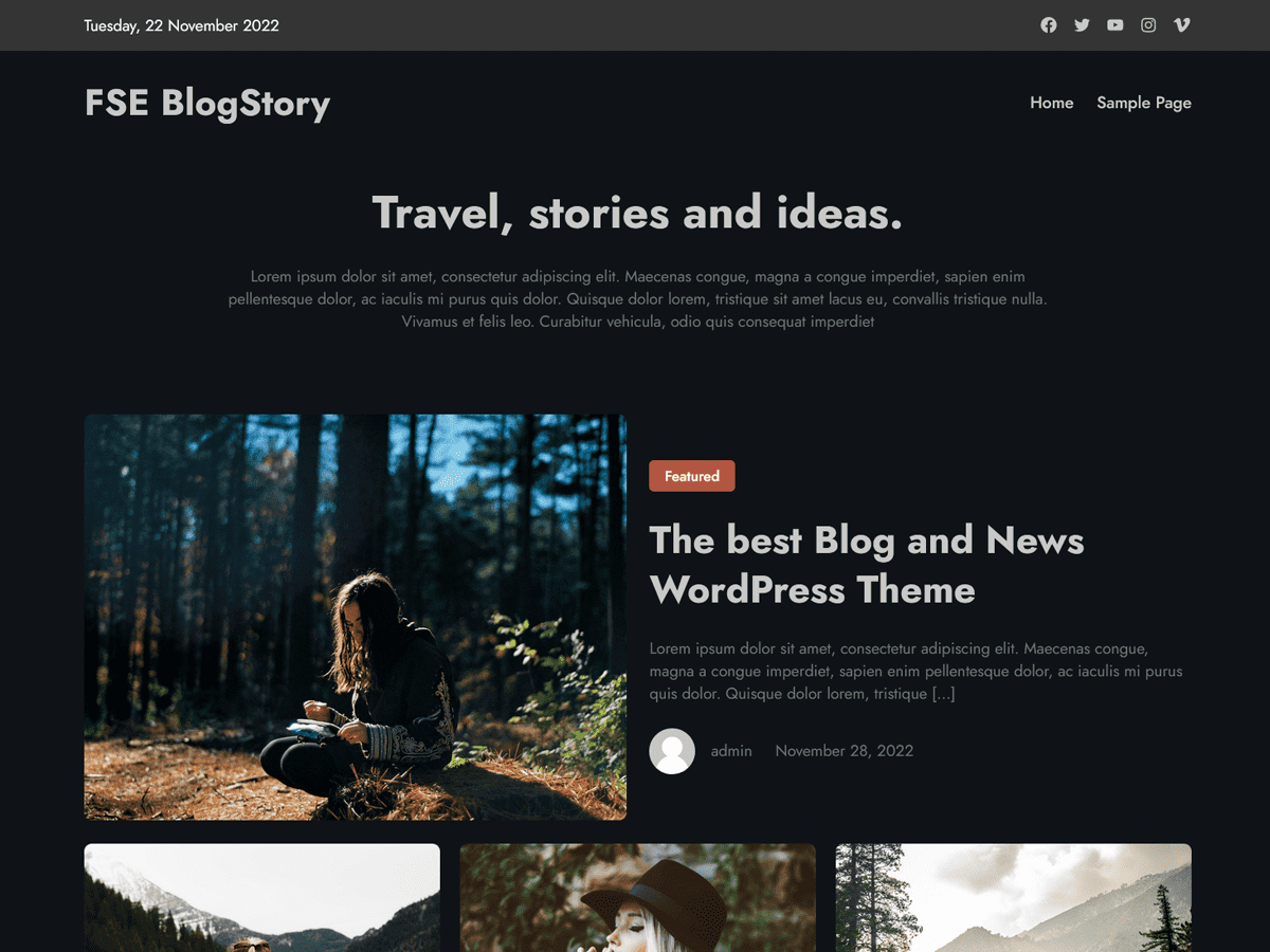 FSE BlogStory theme screenshot