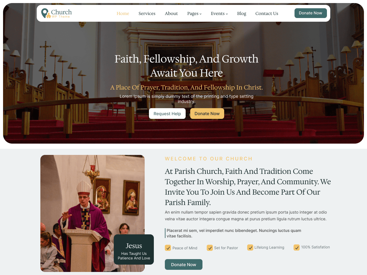 FSE Church Lite theme screenshot