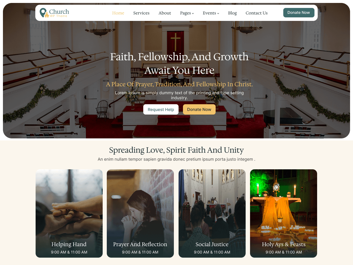 FSE Church theme screenshot
