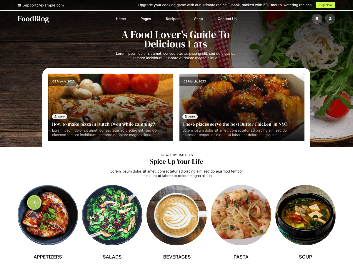 FSE Foodie Blog theme screenshot