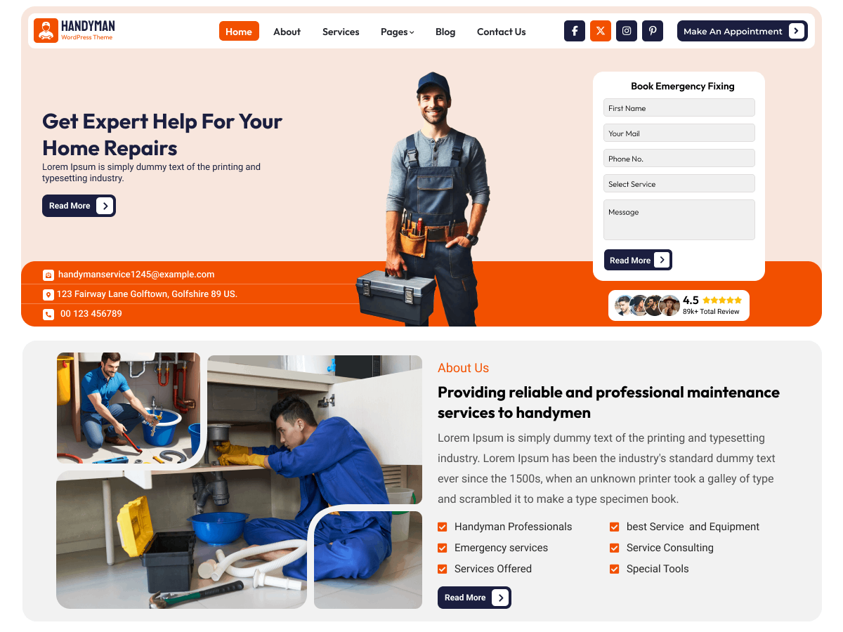 FSE Handyman theme screenshot