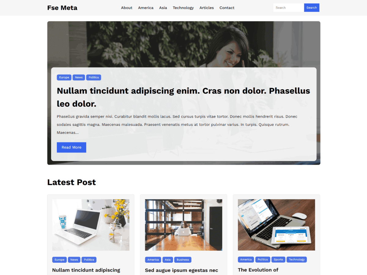FSE Meta theme screenshot