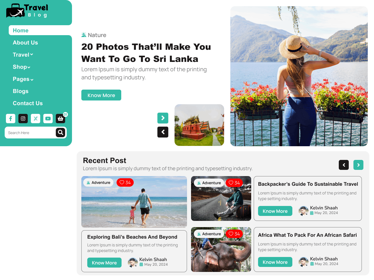 FSE Travel Blog theme screenshot