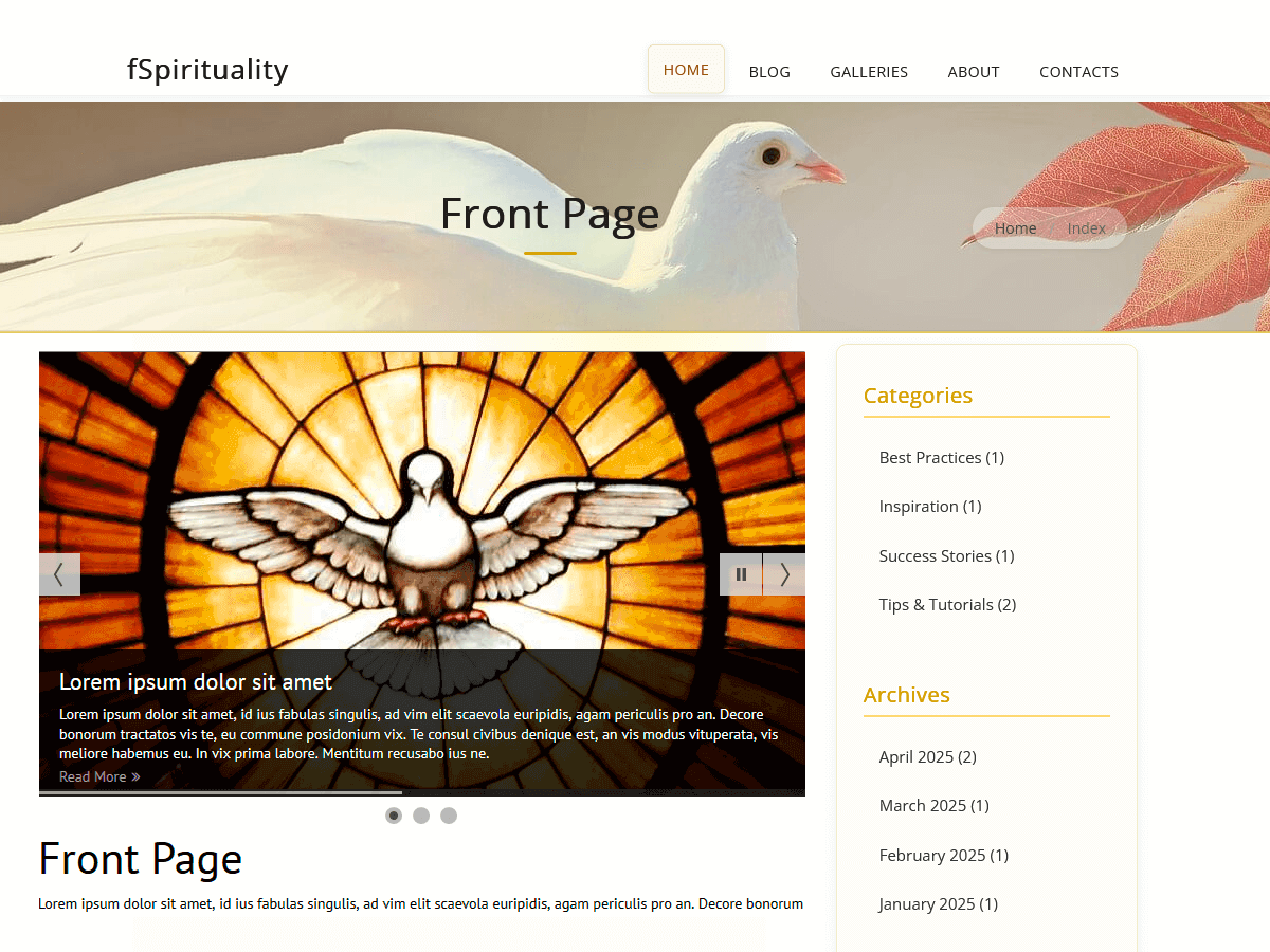 fSpirituality theme screenshot
