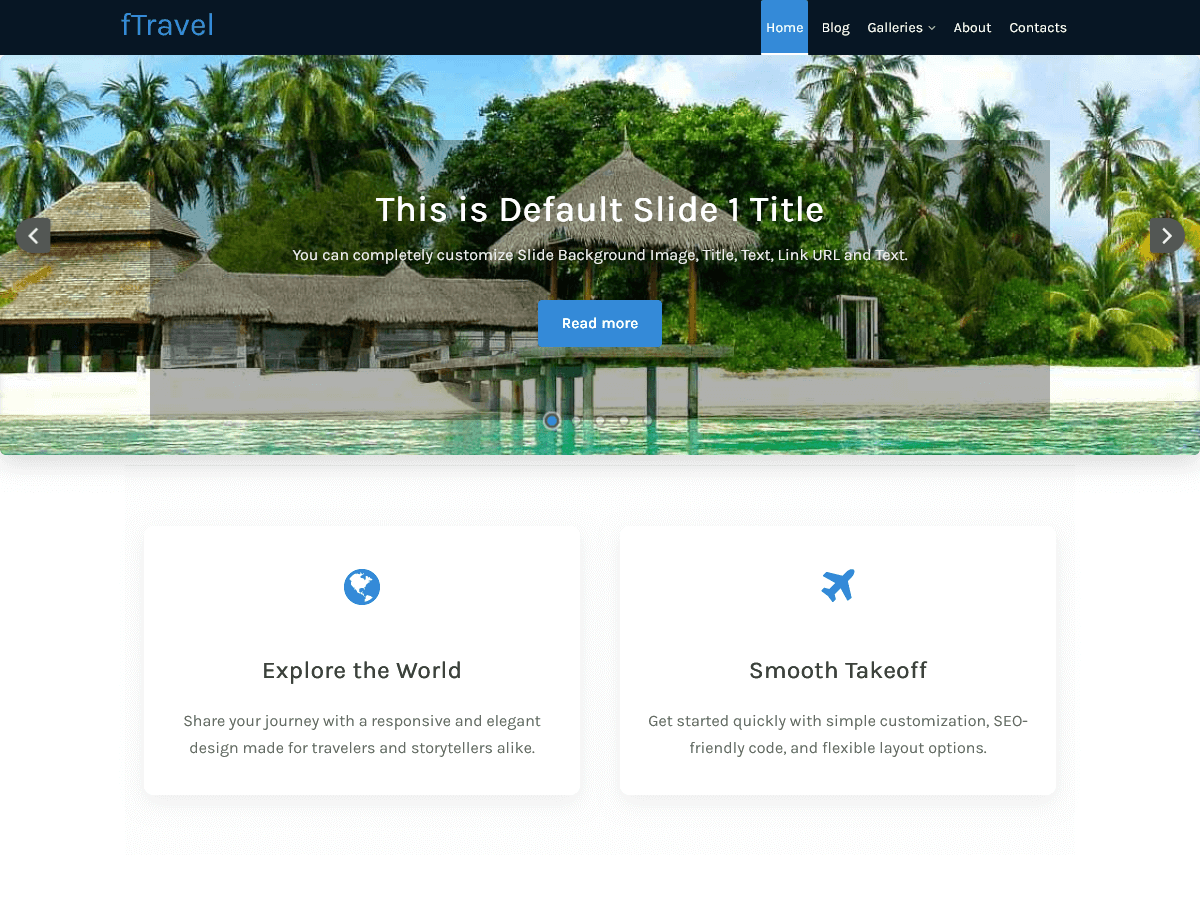 fTravel theme screenshot
