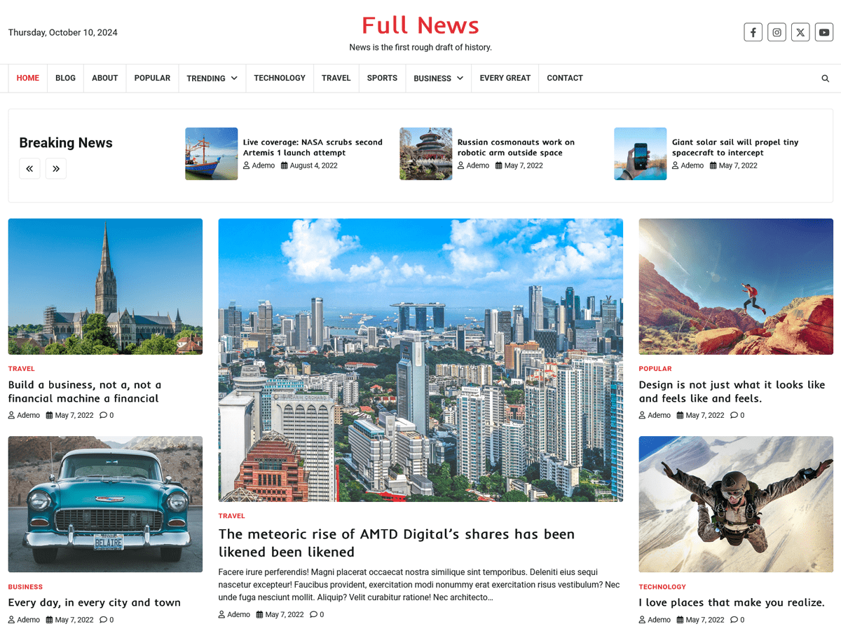Full News theme screenshot