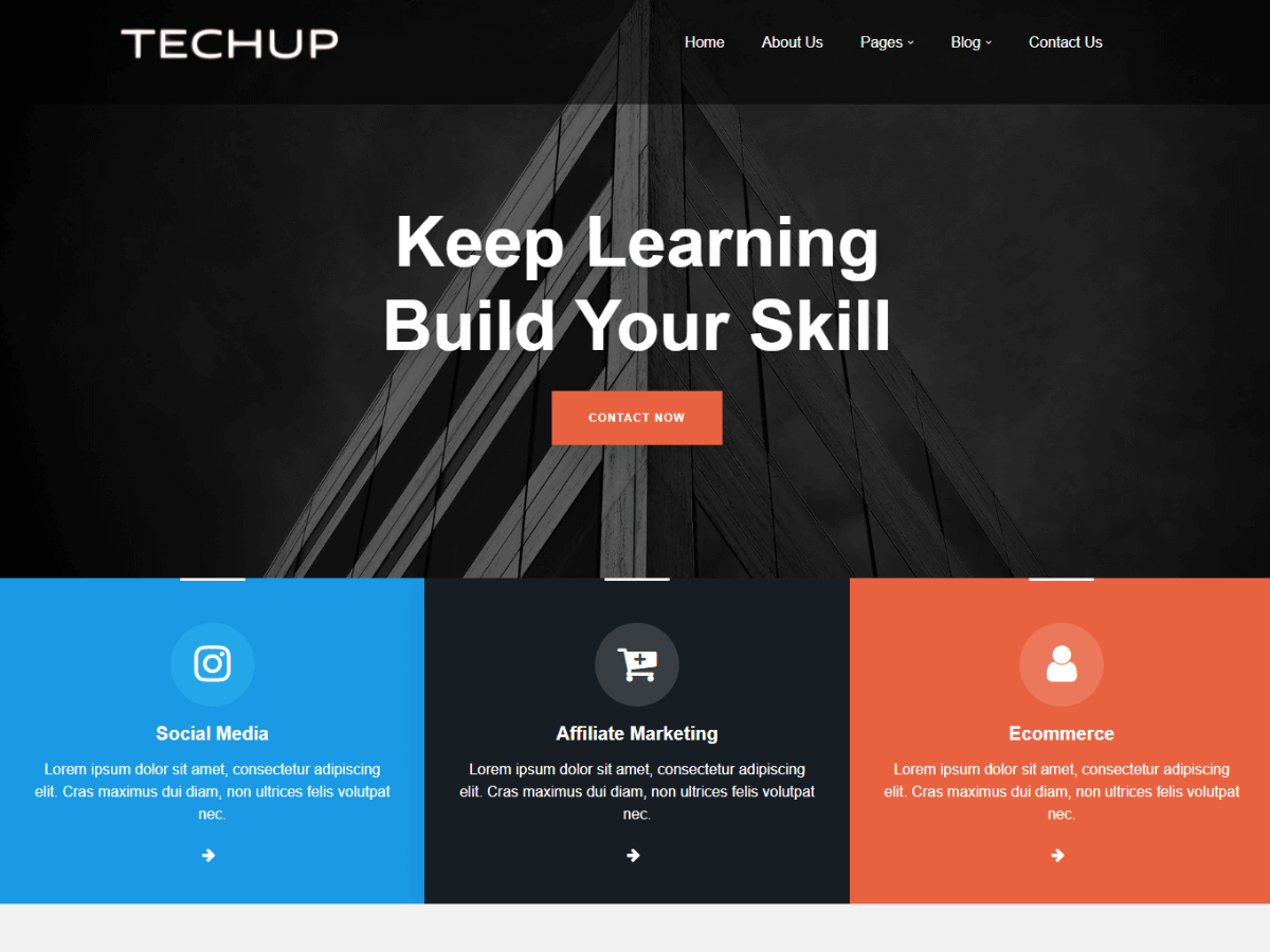 Fullscreen Techup theme screenshot