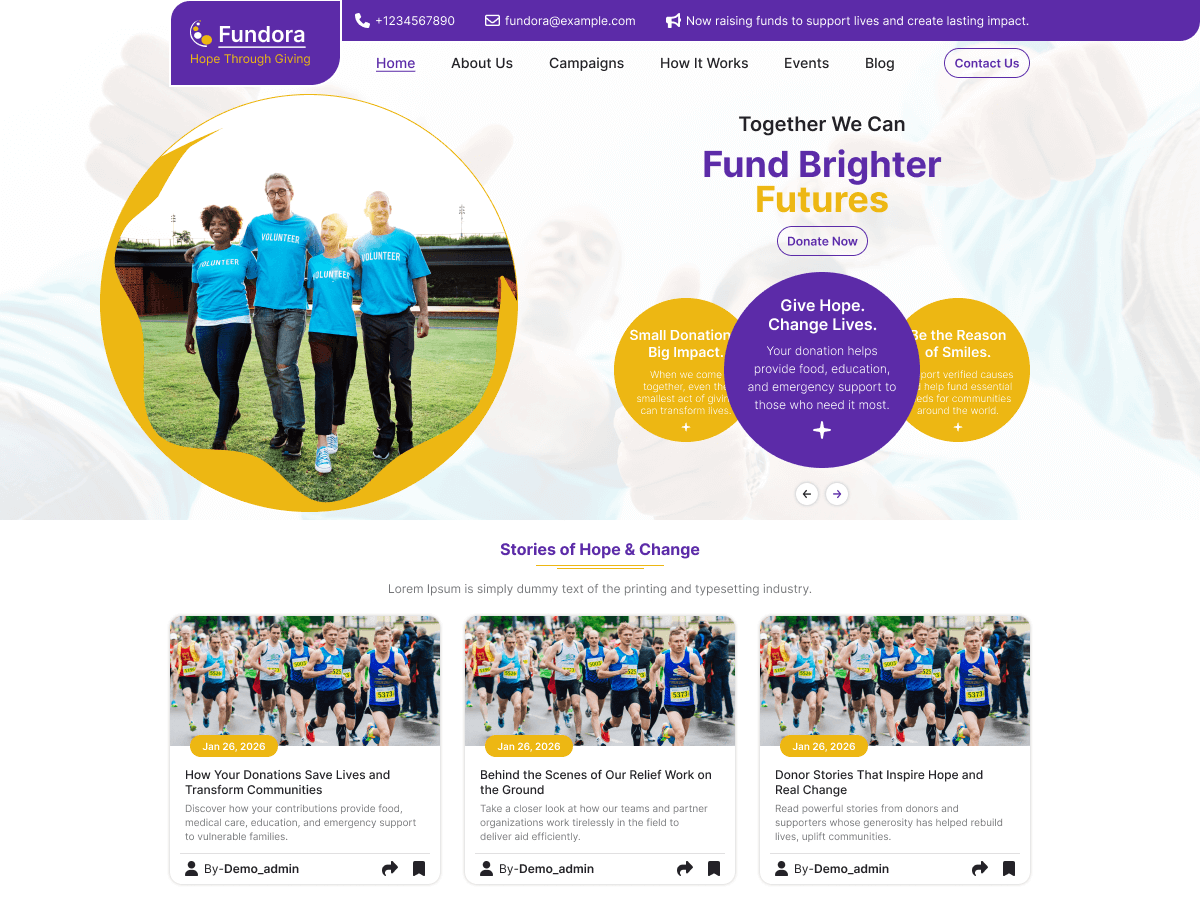 Fundraiser Nonprofit theme screenshot