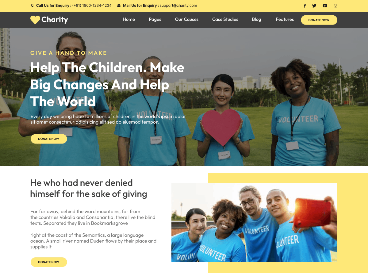 Fundraising Charity Campaign theme screenshot