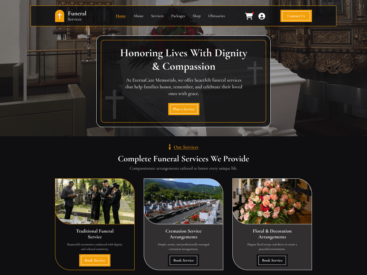 Funeral Services theme screenshot