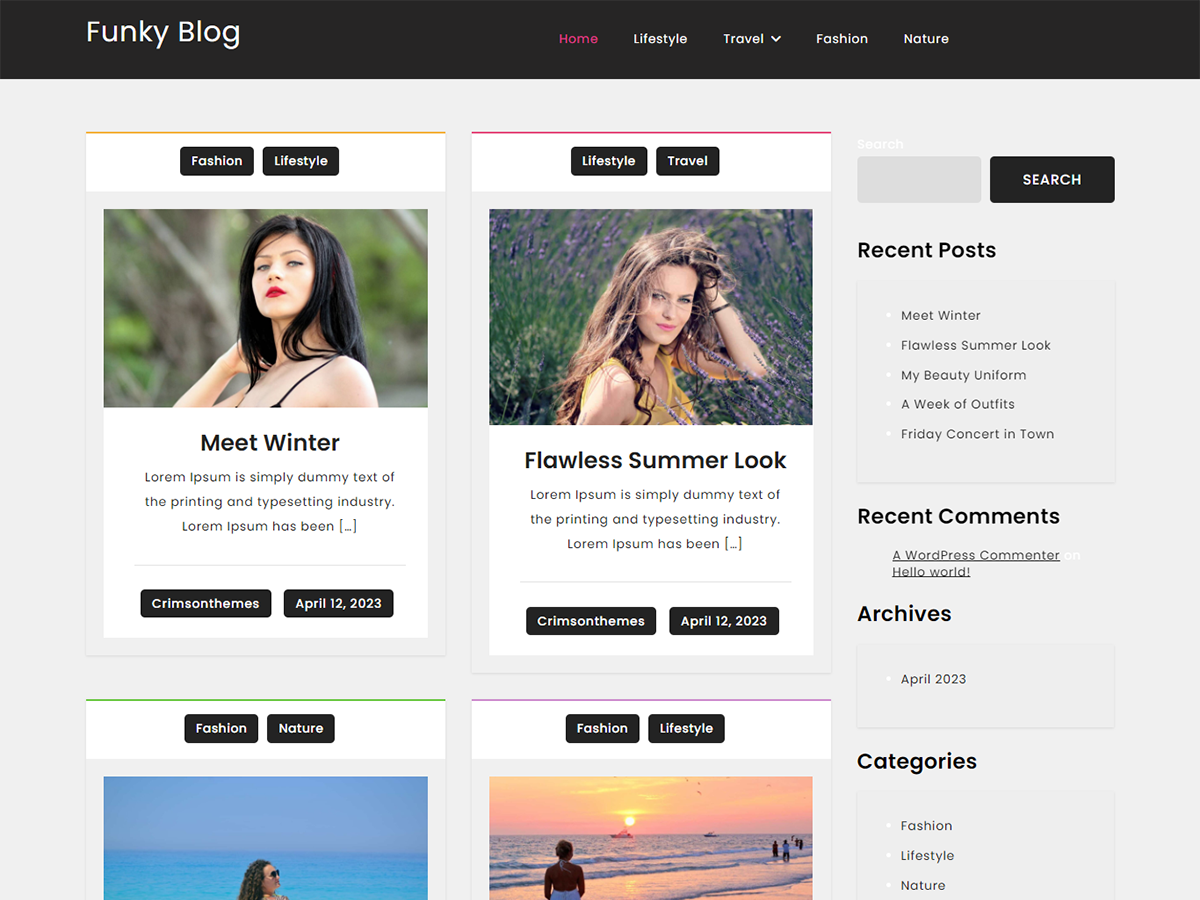 Funky Blog theme screenshot