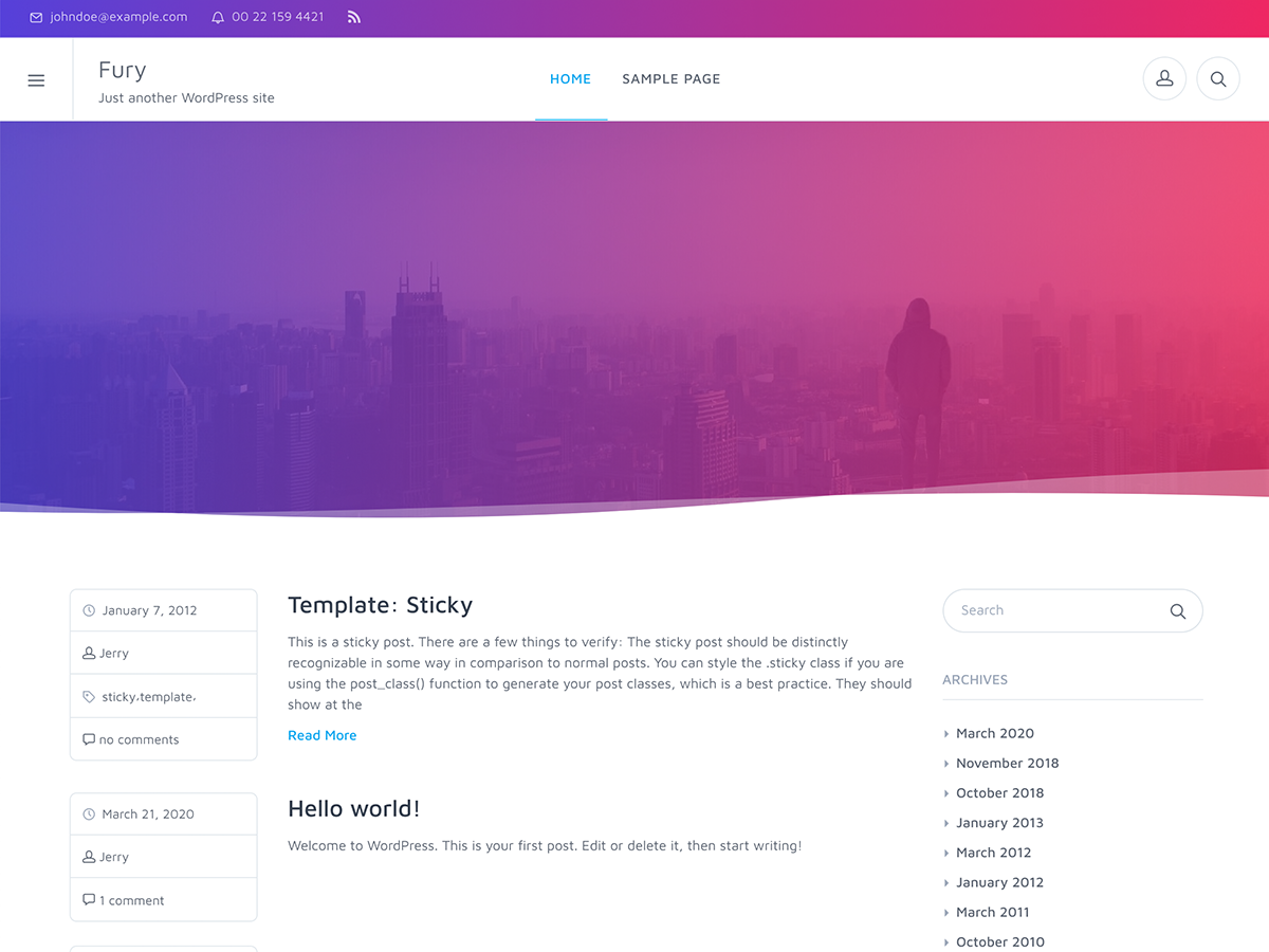 Fury theme screenshot