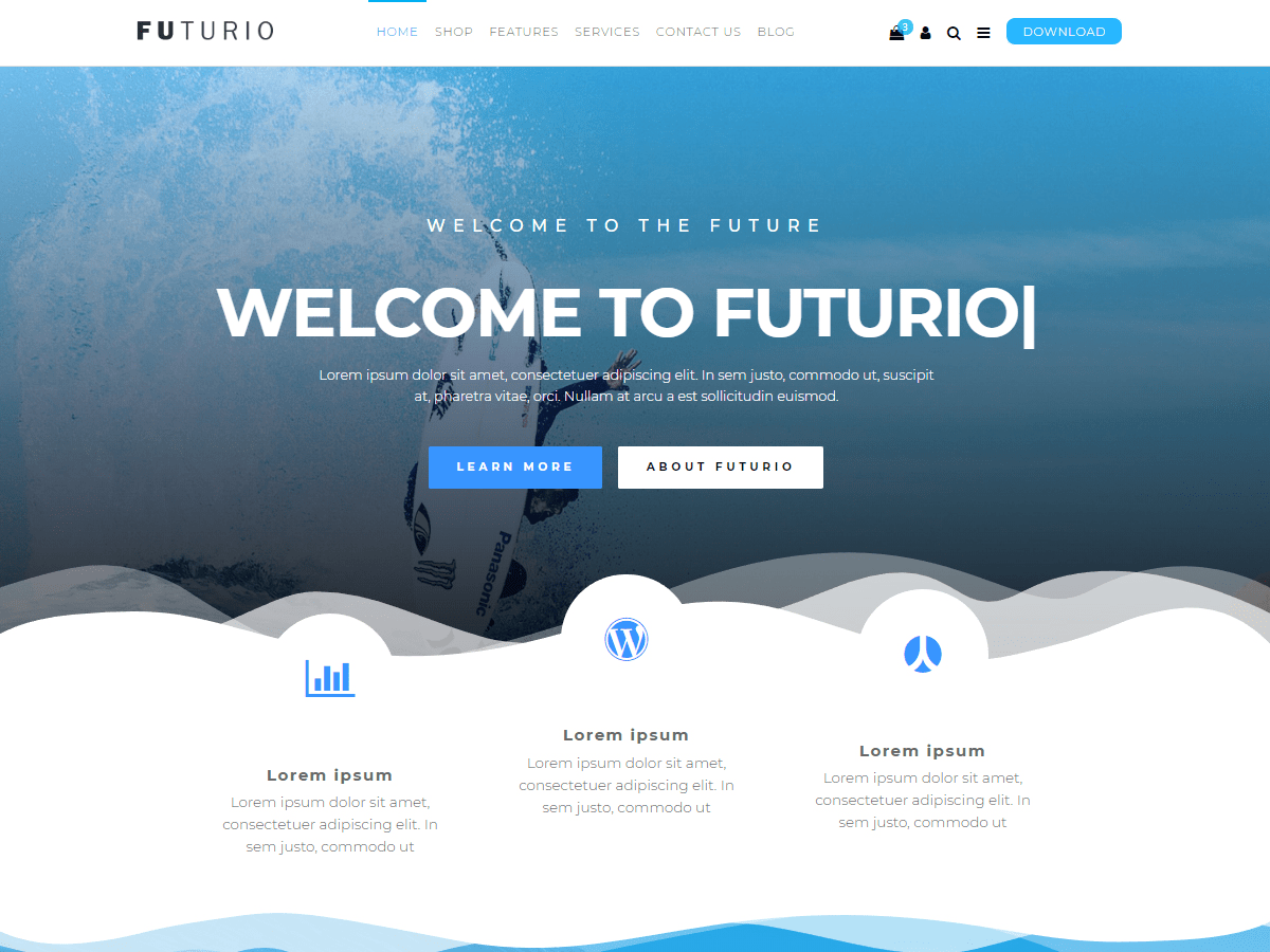 Futurio theme screenshot