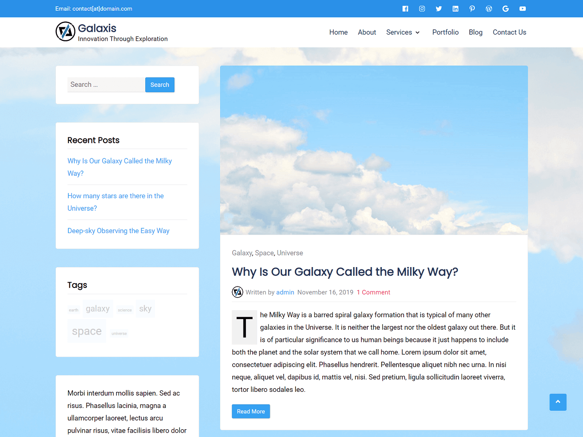 Galaxis theme screenshot