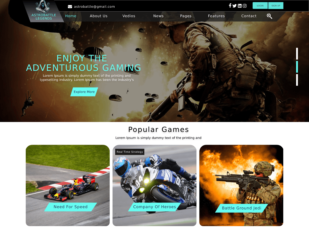 Gamers Hub theme screenshot