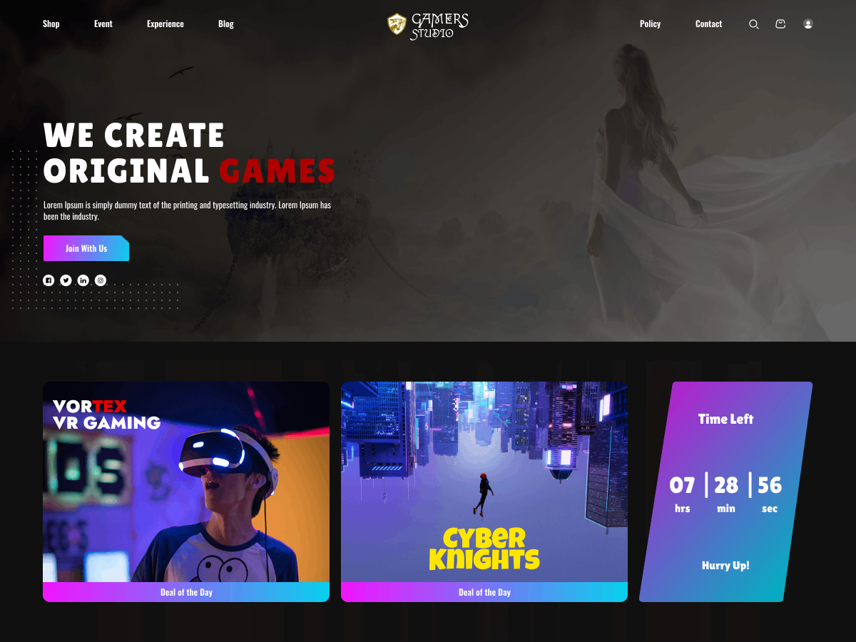 Gamers Studio theme screenshot