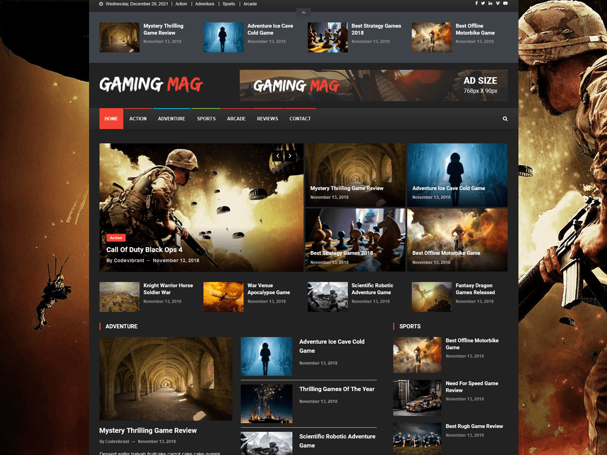 Gaming Mag theme screenshot