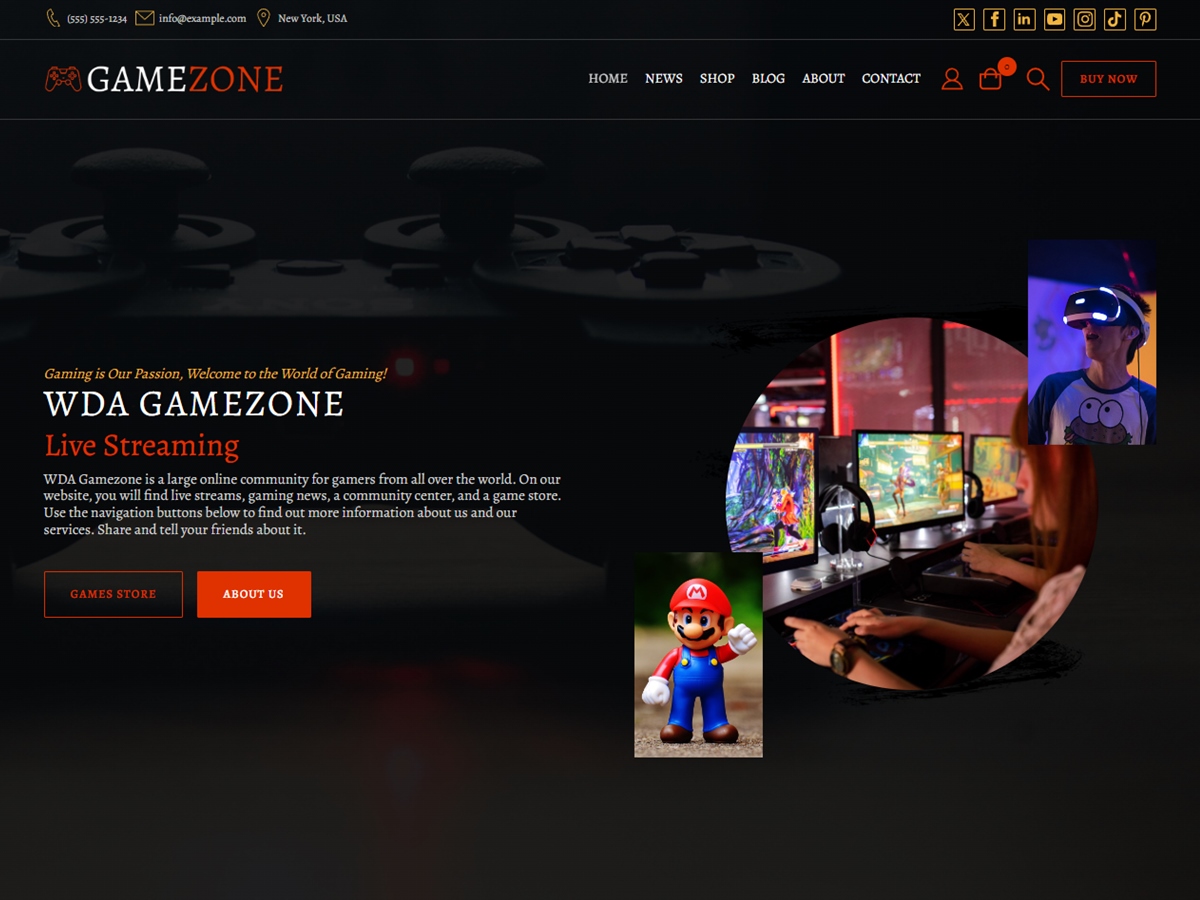 Gaming WDA theme screenshot