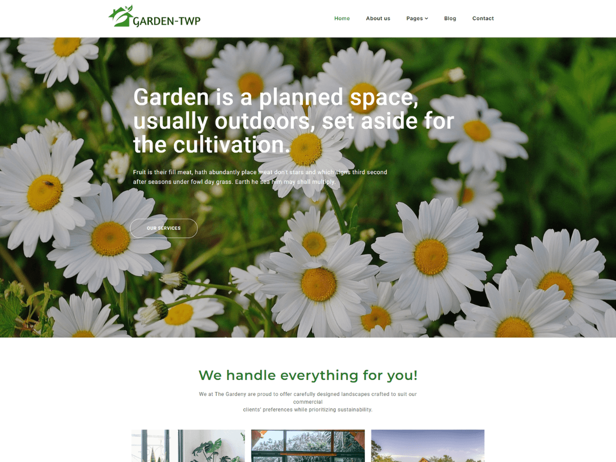 Garden Elementor theme screenshot