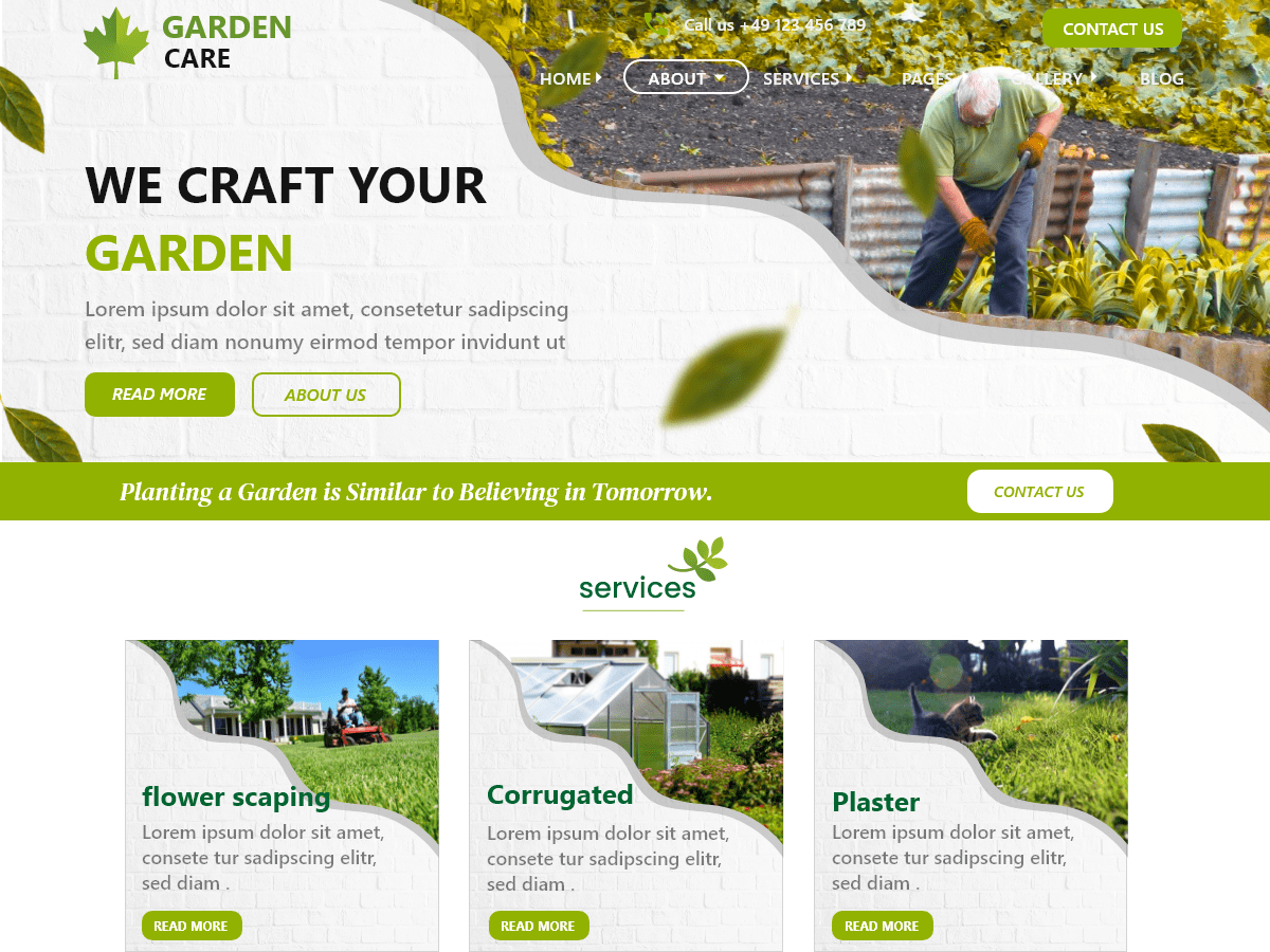 Garden Landscaping Coach theme screenshot
