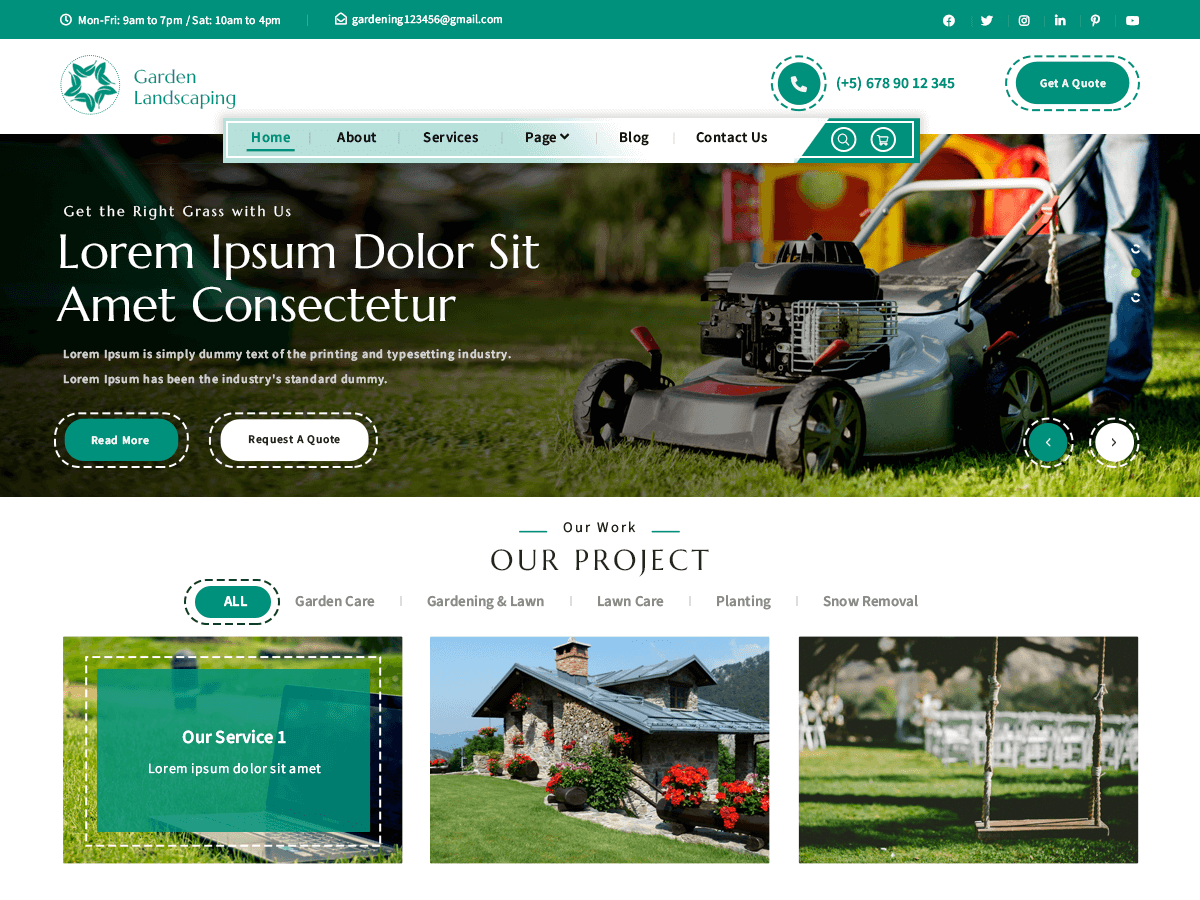 Garden Landscaping theme screenshot