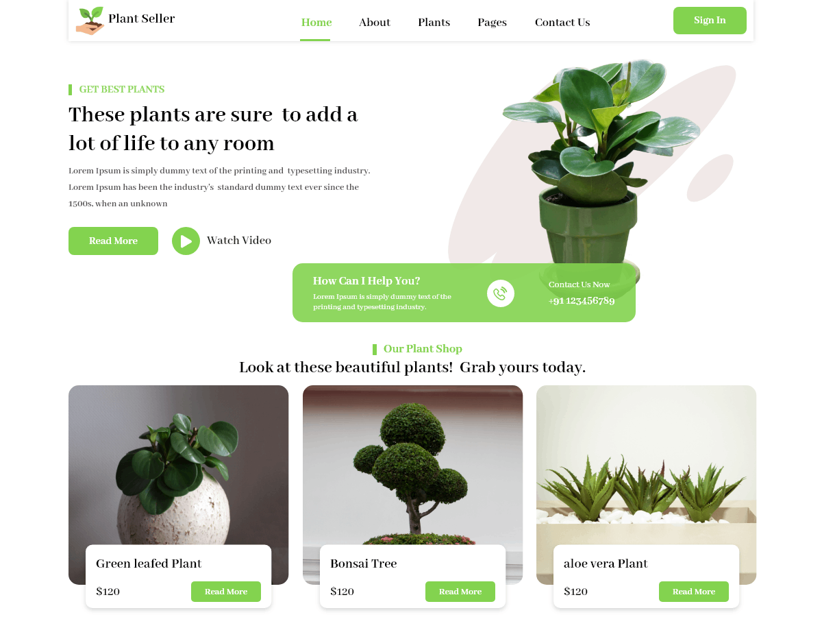 Garden Plant Shop theme screenshot