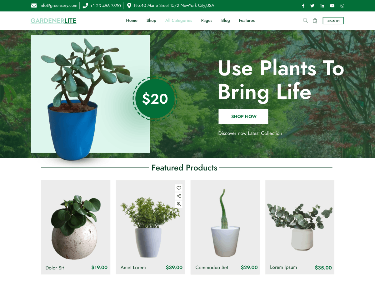 Gardener Lite theme screenshot