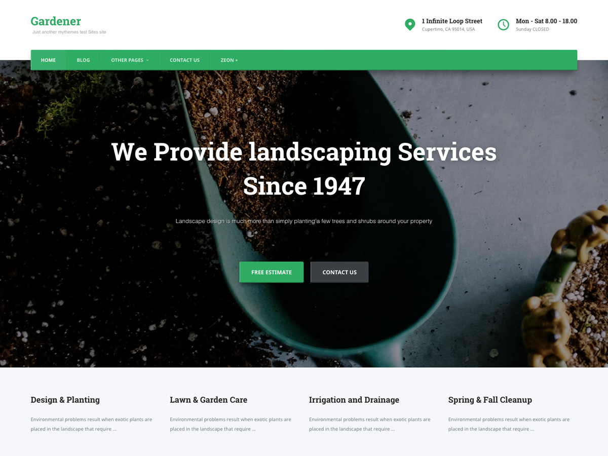 Gardener theme screenshot