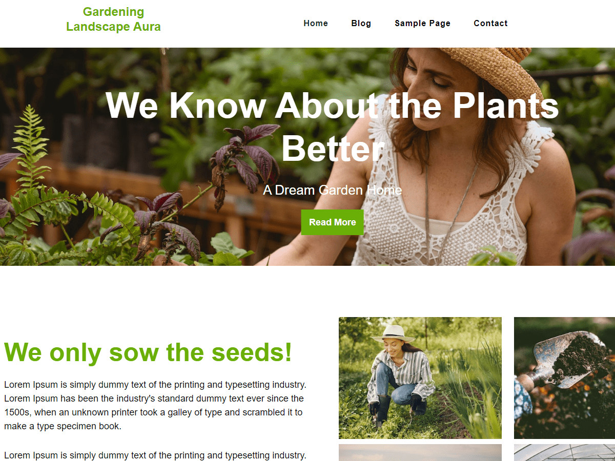 Gardening Landscape Aura theme screenshot