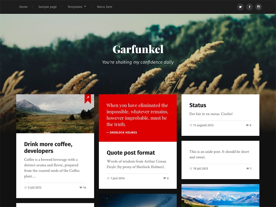 Garfunkel theme screenshot