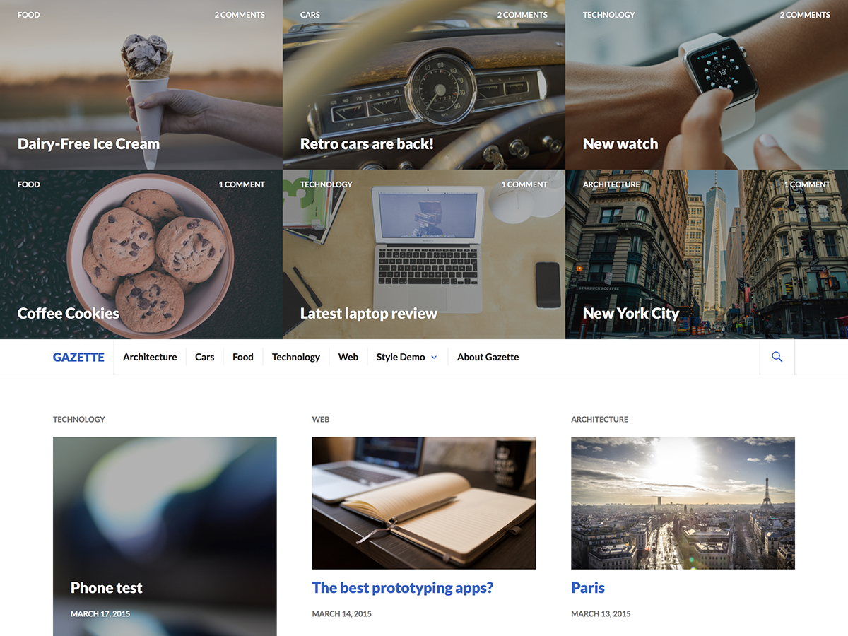 Gazette theme screenshot