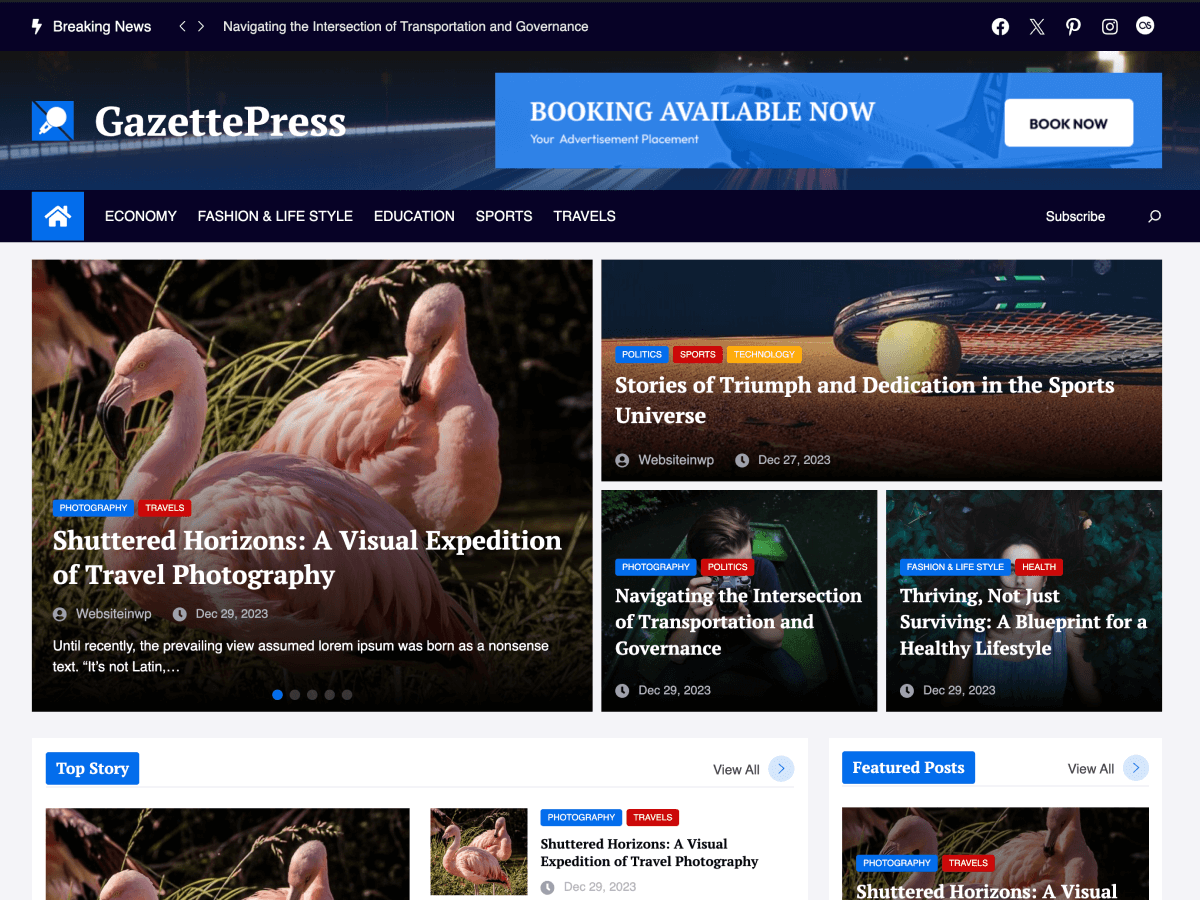 GazettePress theme screenshot