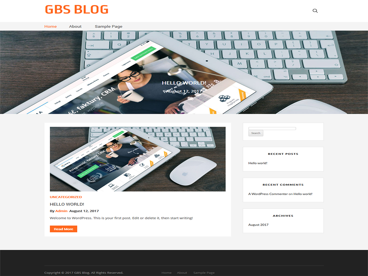 GBS Blog theme screenshot