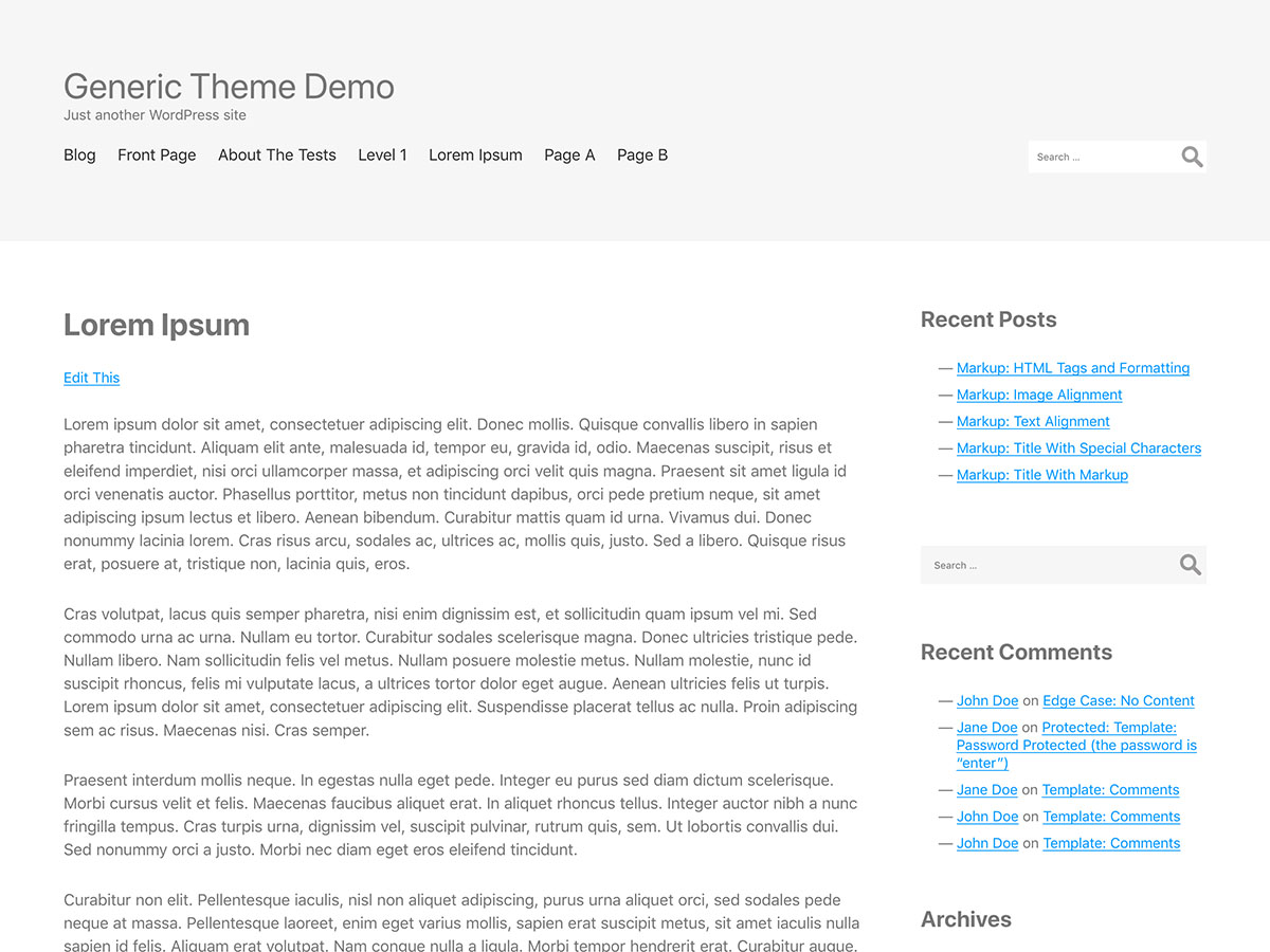 Generic theme screenshot