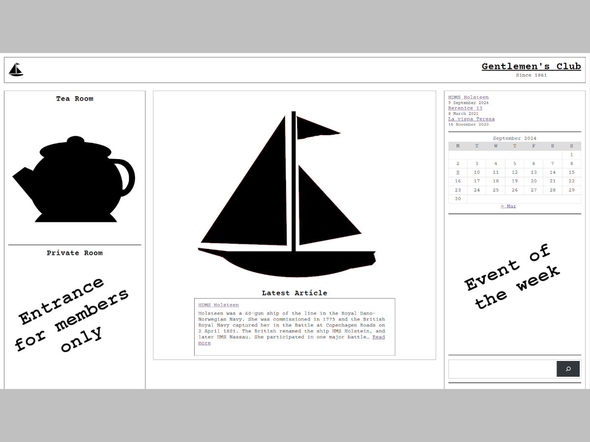 Gentlemen's Club theme screenshot